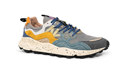 YAMANO 3 MAN Sneakers in suede nylon grey petrol zucca